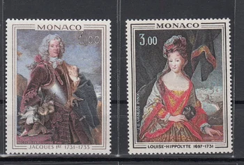 2 шт./компл. Новая Почтовая марка Монако 1972 Королевская живопись 6 Гравировальных Марок MNH