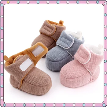 Детская обувь для малышей, модные зимние ботильоны для маленьких девочек, Мягкие хлопковые зимние пинетки для мальчиков Bebe, Детская обувь для новорожденных 0-12 М