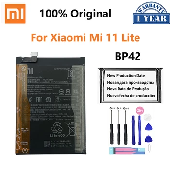 100% Оригинальный Аккумулятор телефона BP42 4250 мАч для Xiaomi Mi 11 Lite Mi11 11Lite Запасные батареи для мобильного телефона Bateria