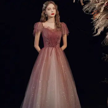 2022 Сказочные Вечерние Платья, Женское Платье из Тюля Трапециевидной формы Длиной до пола, Вечернее Платье Vestidos De Fiesta