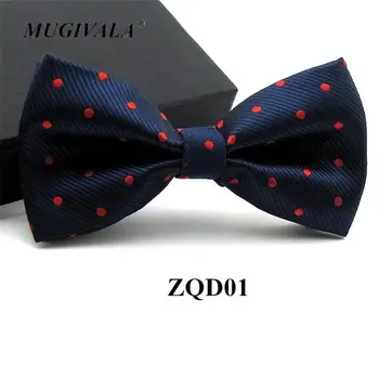 Новый модный мужской галстук-бабочка в красный горошек, популярный свадебный галстук-бабочка, темно-синий галстук-бабочка 
