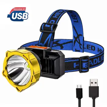 Портативный светодиодный налобный фонарь USB Перезаряжаемый наружный налобный фонарик Аварийного освещения для ночной рыбалки Lattern