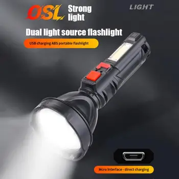 Портативный светодиодный фонарик USB Перезаряжаемый фонарь для наружного супер яркого освещения, прожектор с бликами, фонарь для кемпинга с высокой выносливостью