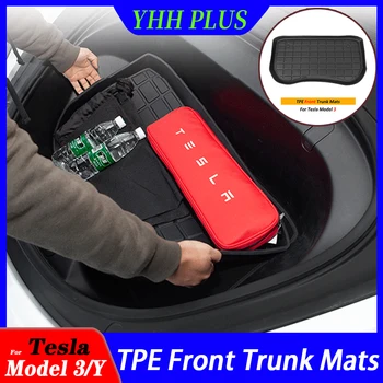 Коврики для переднего багажника YHHPLUS Model3 Для Tesla Model 3 Y 2023 Аксессуары, Автозапчасти для интерьера, Автомобильные накладки в автомобильном стиле