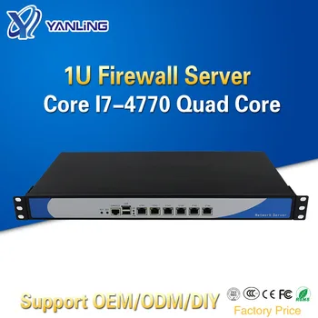 Yanling 6 Lan 1U Firewall Device Rack Сервер Intel i7 4770 Четырехъядерный процессор 2 * DDR3 Ram Pfsense Router OS ПК для сетевой безопасности