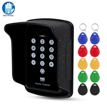 Дешевый Комплект автономной системы контроля доступа RFID-клавиатура 125 кГц Кард-ридер Контроллер доступа Брелоки для дома OBO Hands