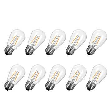 10шт S14 2W 4W Светодиодные лампочки Эдисона E27 Водонепроницаемая винтажная светодиодная лампа накаливания для замены уличных коммерческих струнных светильников