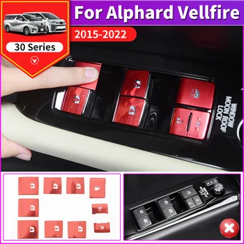 Подходит для Toyota Alphard Vellfire 30 2015-2022 Модернизированная Кнопка Подъема Оконного Стекла, Наклейка, Модификация Аксессуаров