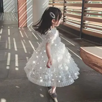 Детская Пышная юбка 2023 г., Новое Модное летнее платье для маленьких девочек, Модная Детская Сетчатая юбка для девочек, Тренд