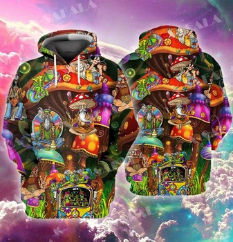 Психоделическая толстовка с 3D принтом NatureTrippy Mushroom Peace Love, Мужская и женская верхняя одежда в стиле Харадзюку, Пуловер с капюшоном, Спортивные костюмы, Повседневные-1