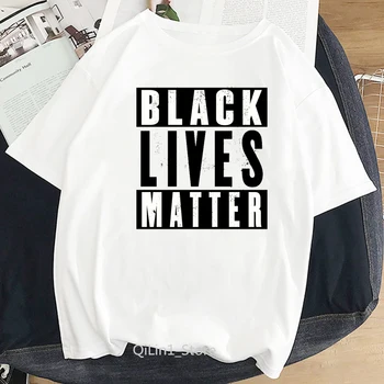 Черная футболка с принтом Lives Matter, женские футболки BLM, Одежда Активистского движения, футболка femme george floyed i cant breath