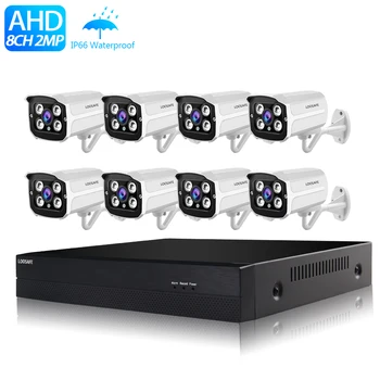 Домашняя 8-канальная система домашней безопасности Cctv 8-канальный Ahd Dvr 1080P 2.0Mp Комплект камер наружного Видеонаблюдения Система видеонаблюдения