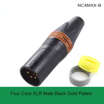 1ШТ NC4MXX-B Черный Позолоченный 4-контактный XLR штекер-адаптер Для наушников DIY Светодиодное осветительное оборудование Разъем Аудиоусилителя