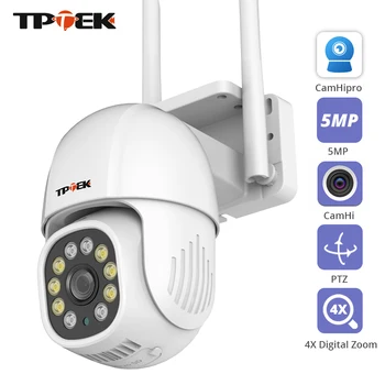 5-Мегапиксельная WiFi Камера PTZ Видеонаблюдения IP-Камера 2-Мегапиксельная Wi-Fi CCTV Отслеживание Движения Цветное Ночное Видение CamHi CamHipro Cam