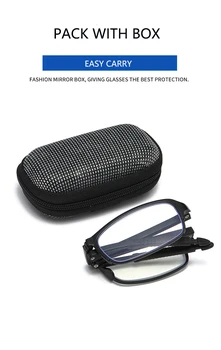 Февральские Очки для чтения при пресбиопии с диоптриями от + 1,0 до + 4,0 с защитой от синего света с портативным чехлом Для Мужчин И Женщин TR90 Eyewear