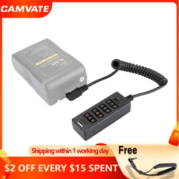 CAMVATE D-tap с гнездовым портом 3P × 4 + USB-кабель-разветвитель С выключателем питания Для V-образного крепления аккумулятора Gold Mount/Монитора/светодиодной видеосвязи