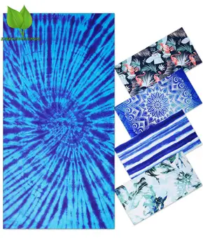 Пляжное полотенце с краской из микрофибры, мягкое дышащее и легкое полотенце для бассейна, быстросохнущее полотенце для кемпинга в стиле Бохо с фламинго