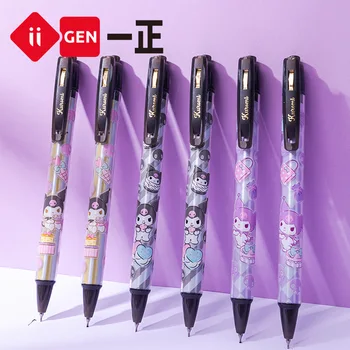 Канцелярские принадлежности Iigen Sanrio Kuromi Двухслойная нажимная нейтральная ручка Креативная студенческая нейтральная ручка высокого внешнего вида