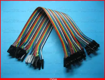 2 полосы 2,54 мм 1P-1P 1x40Pin Соединительный провод от розетки к розетке цветная лента 300 мм