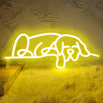 Милая собачка светодиодный неоновый свет USB Подарки Зоомагазин Бизнес Вывеска Вечеринка Гобелены для спальни Декор дисплея Светящийся неоновый свет Акрил