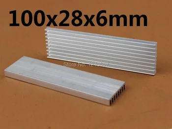 2 шт./лот 100x28x6 мм Алюминиевый радиатор для компьютера электронный