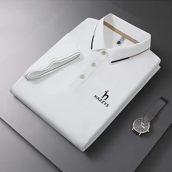 Вышитая рубашка-поло для гольфа, мужская летняя футболка-поло с коротким рукавом, высококачественная мужская повседневная деловая футболка с коротким рукавом