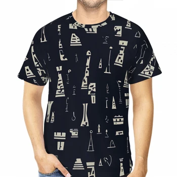 Ретро шахматная фигура, тематический узор, 3D принт, футболка из полиэстера, Шахматный дизайн, Мужская футболка с коротким рукавом, уличная одежда большого размера, топы