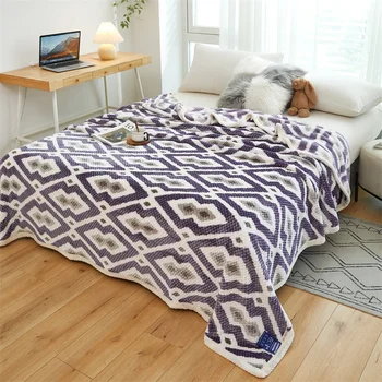 Удобное вязаное одеяло, мягкое вязаное одеяло из синельной пряжи, моющееся вязаное одеяло ручной работы для дивана-кровати