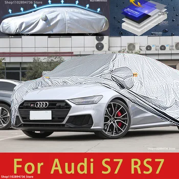 Для Audi S7 RS7 Наружная защита, полные автомобильные чехлы, снежный покров, солнцезащитный козырек, Водонепроницаемые пылезащитные внешние автомобильные аксессуары