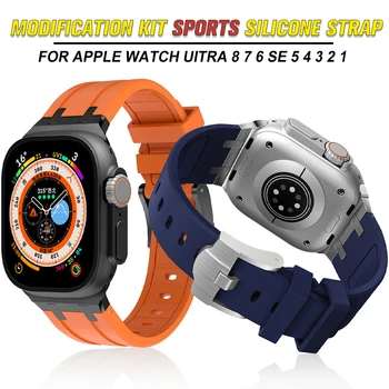 AP Силиконовый Мягкий Ремешок Для Apple Watch 8 Ultra 49 мм Спортивная Резинка 45 мм 41 мм Для iWatch 7 6 5 4 3 se 44 мм 40 мм 42 мм Браслет