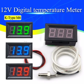 Промышленный Высокотемпературный термопарный термометр K-типа M6 12V Цифровой измеритель температуры тестер -30 ~ 800 градусов термограф