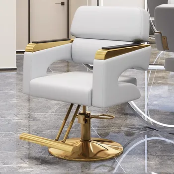Вращающееся кресло для салона красоты Эстетическая Роскошь, Вращающиеся Парикмахерские Кресла Golden Sillas Giratoria, Парикмахерское оборудование MQ50BC