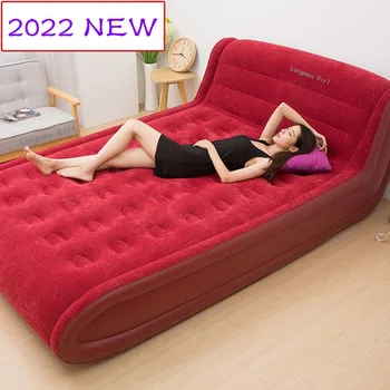 Современная надувная двуспальная кровать для путешествий, Кемпинга, Складной Большой диван-кровать Для взрослых, Детская Садовая мебель, Бархатная кожа
