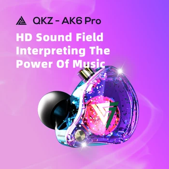 QKZ AK6 EDX Pro 1DD Наушники Медные С Двойным Драйвером Hi-Fi Стереогарнитура Мониторные Спортивные Наушники С Микрофоном Игровые Наушники ZST X