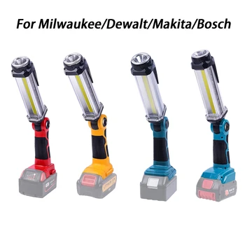 2000LM Светодиодный рабочий фонарь для Milwaukee/Dewalt/Makita/Bosch 14,4 V-18V Литий-ионный Аккумулятор для Кемпинга на Открытом Воздухе Портативный Фонарик