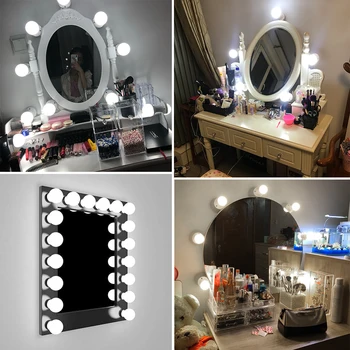 Настенный светильник CanLing LED 16 Вт, Зеркало для макияжа, Туалетный столик, светодиодные лампочки, Голливудская светодиодная лампа, Сенсорный выключатель, USB Косметический светильник, Туалетный столик