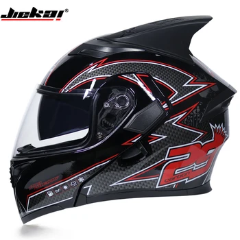 Новый Высококачественный Мотоциклетный шлем JIEKAI 902, мужской и женский мотоциклетный шлем, шлем для скутера с двойными линзами, Casco Moto