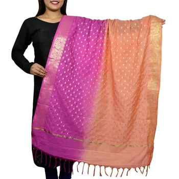 Двухцветная шаль, традиционная индийская Банараси, женская одежда для вечеринок 