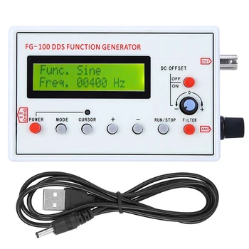 Функциональные генераторы DDS Функциональный генератор сигналов FG‑100 для тестирования схем и отладки импульсной характеристики 1 Гц-500 кГц