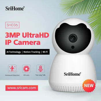 Srihome SH036 Utra HD 3.0MP IP-камера 4-Кратный Цифровой Зум Безопасности CCTV Wifi Камера 1296P Умный Дом с Обзором 360 ° Беспроводной Видеоняни и Радионяни