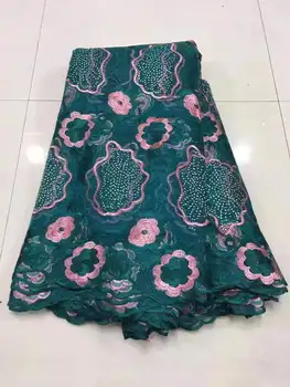 Африканская Кружевная ткань 2018, Высококачественная Кружевная ткань с 3D Цветами, красивая аппликация из камней, кружево Для Нигерийского свадебного платья