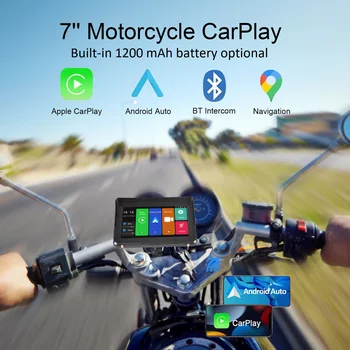 Беспроводной Bluetooth CarPlay 7-дюймовый сенсорный экран Мотоциклетный монитор Навигатор Android Auto IPX6 Беспроводной Apple CarPlay Android Auto