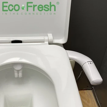 Насадка для биде Ecofresh, Ультратонкая Насадка для сиденья унитаза, Биде с двумя насадками, Регулируемое давление воды, Неэлектрический распылитель для задницы