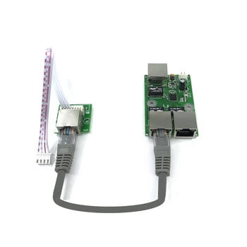 Недорогая сетевая монтажная коробка с расширением расстояния преобразования данных Mini Ethernet 3 порта 10/100 Мбит/с с модулем выключателя света RJ45