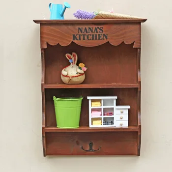 Продуктовый Ретро Деревянный бытовой шкаф для хранения Винтажная полка, Настенный шкаф для гостиной, Деревянные Стеллажи для хранения