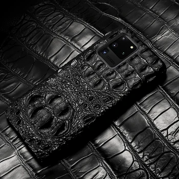 Чехол для телефона из крокодиловой кожи Samsung s20 plus ultra A50 a50s a70 s10 lite, оригинальный кожаный чехол для Galaxy Note 10 plus a8 2018