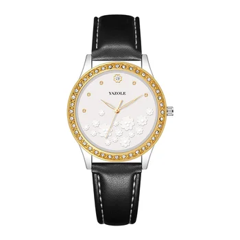 Женские кварцевые часы с кожаным ремешком, водонепроницаемые, светящиеся, модные, простые, с бриллиантами, универсальные женские кварцевые часы