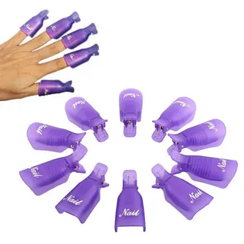 10шт Прочный Многоразовый Пластиковый Дизайн Ногтей Soak Off Cap Clip Очищающее Средство УФ-Гель Для Снятия Лака Для ногтей Wrap Nail Cleaner Remover 1515657