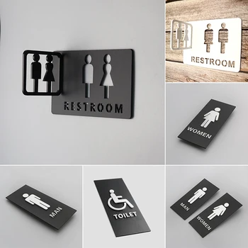Таблички с напоминаниями о туалетах, таблички с табличками для торговых центров, офисных зданий, Дверные таблички Для Мужчин И Женщин, Вывески для ориентации туалета, 3D Боковое крепление