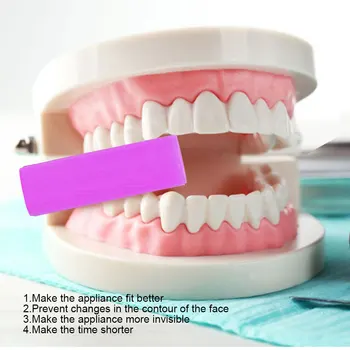 2 пары силиконовых зубов, Ортодонтический фиксатор для коррекции жевания, прикус, Ортодонтические брекеты для зубов, стоматологические материалы, стоматологические инструменты